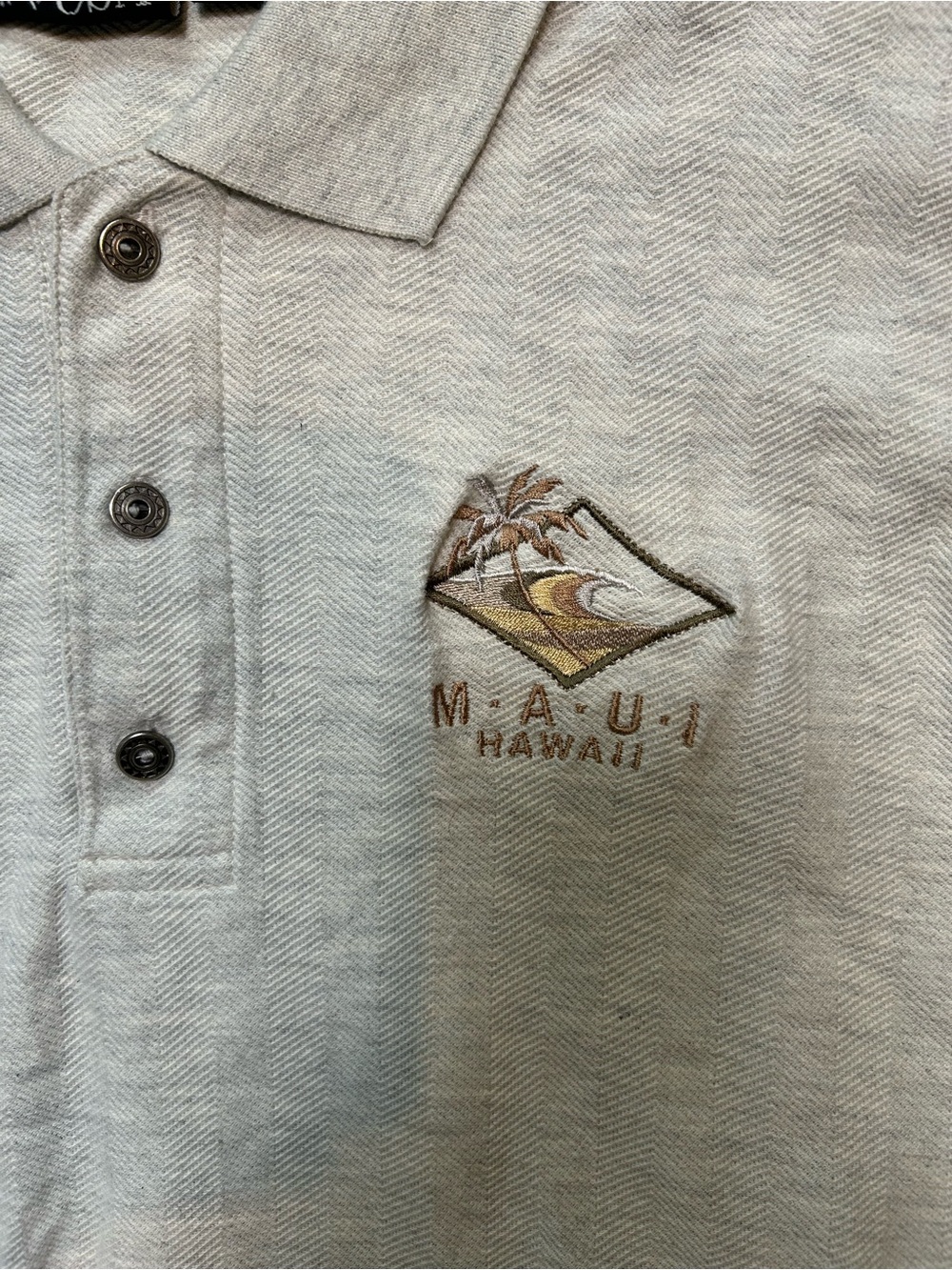 Vintage Diport USA Mens Size L Maui Hawaii Tan Polo Shirt Medium Short Sleeve - Picture 3 of 8